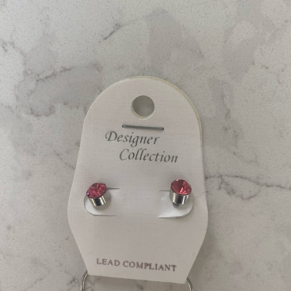 New Pink Cross and Earring Set - Picture 4 of 5